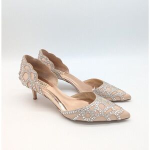 Badgley Mischka Ginny D'Orsay Kitten Heels size 36.5 or 6.5 rare blush pink